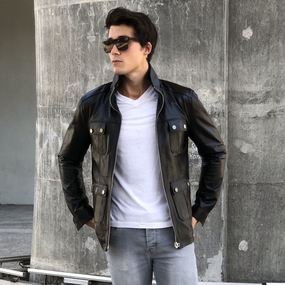 Max Street Style Erkek Deri Ceket