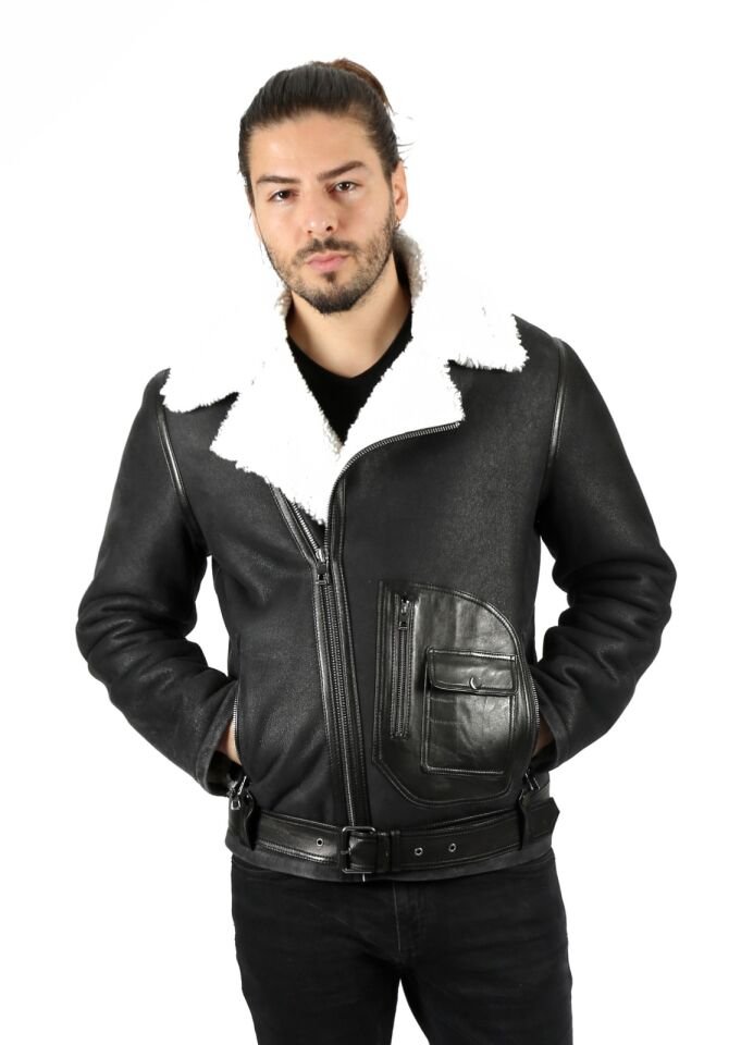 Tiger Erkek Kürklü Deri Mont