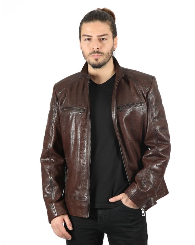 Aaron Erkek Vejetal Kuzu Deri Mont